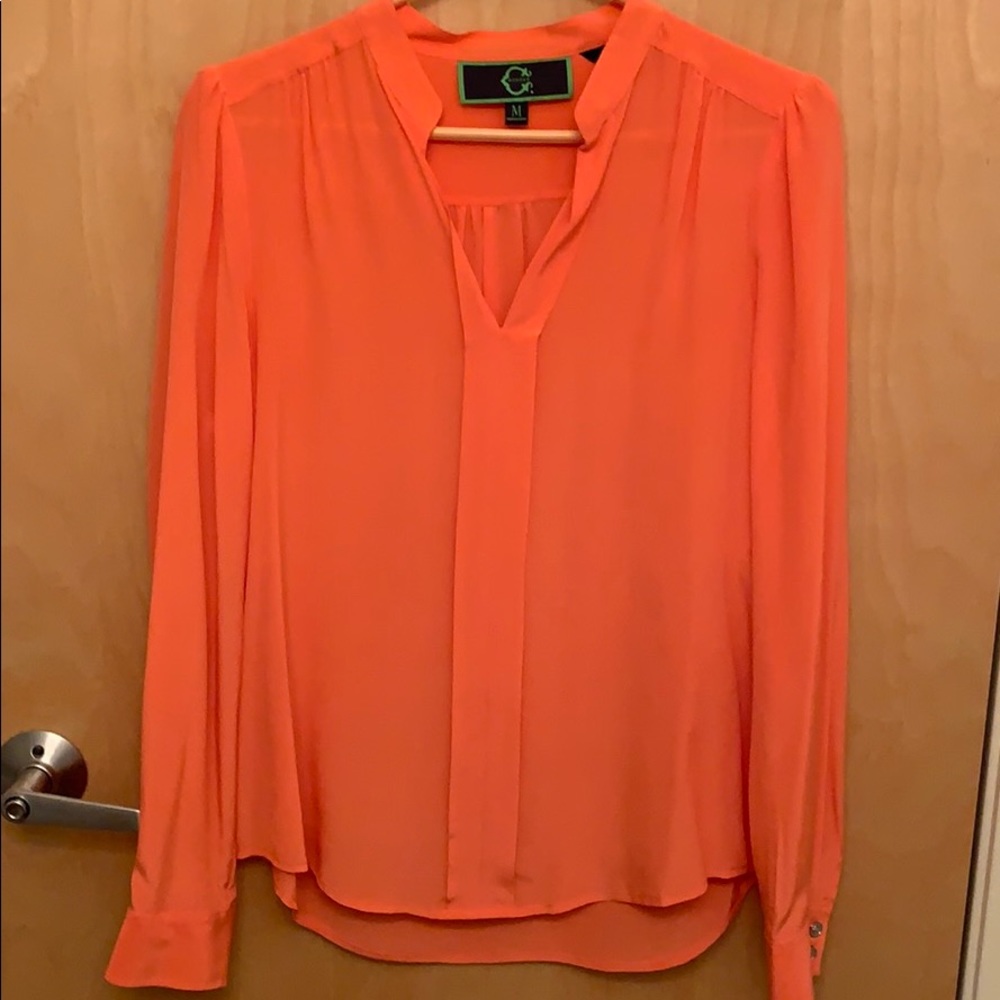 C. Wonder salmon/pink silk top